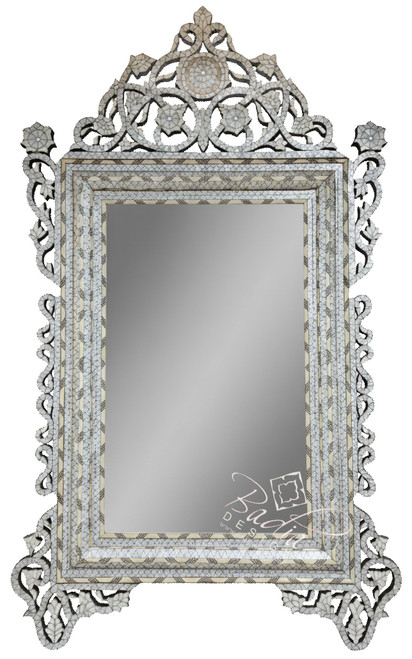 Tall White Mother of Pearl Mirror - M-MOP061 Tall White Mother of Pearl Mirror - M-MOP061