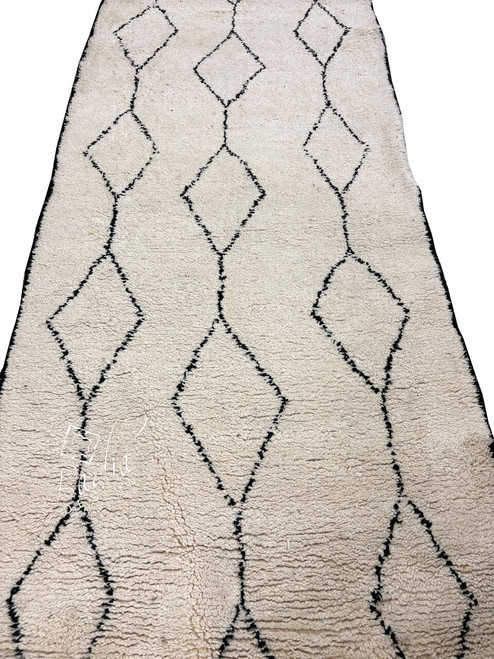 50" W x 222" H - Classic Berber Neutral Color Runner Rug with Geometric Designs - R0515