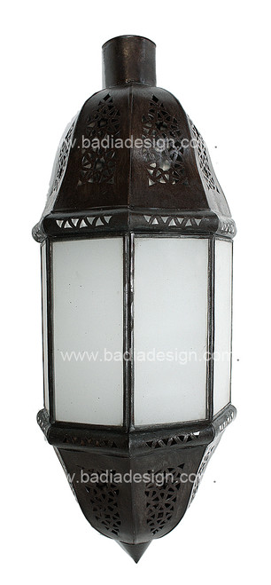 Metal Wall Sconce with White Glass - WL023