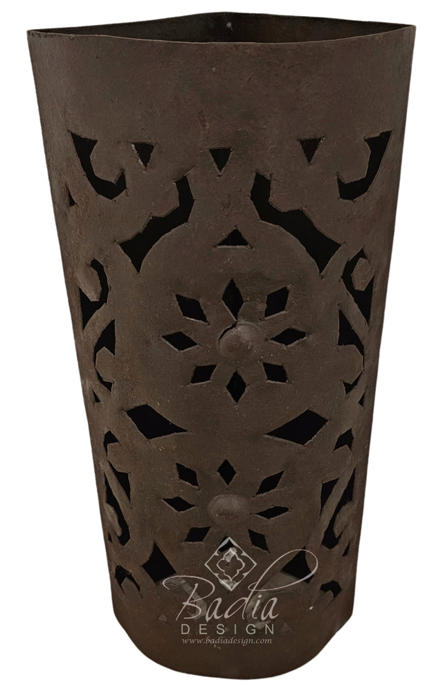 Moroccan Rustic Iron Corner Wall Sconce from Badia Design Inc.