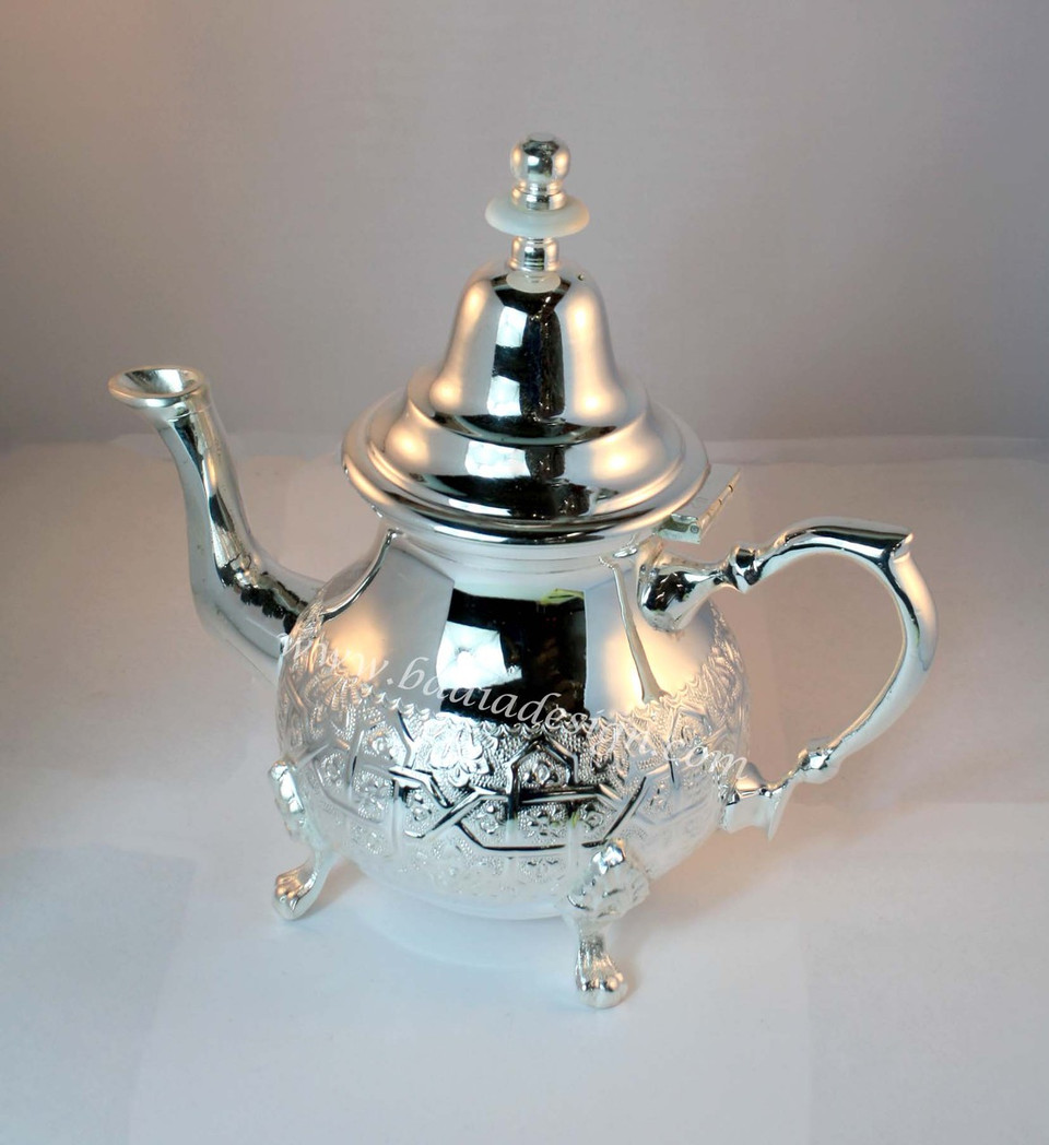 Traditional Moroccan Silver Teapot from Badia Design Inc.