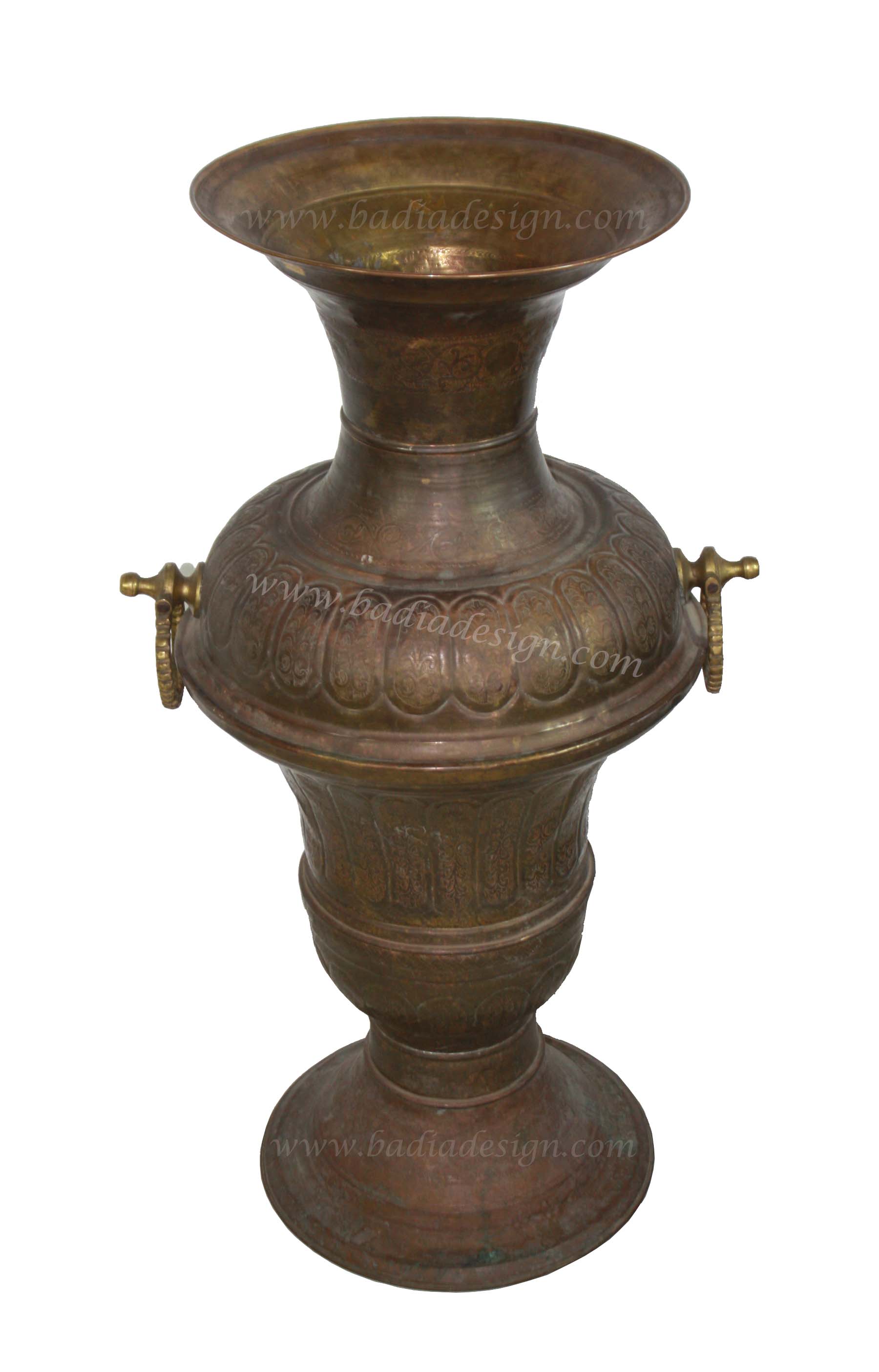 Embossed Moroccan Brass Urn