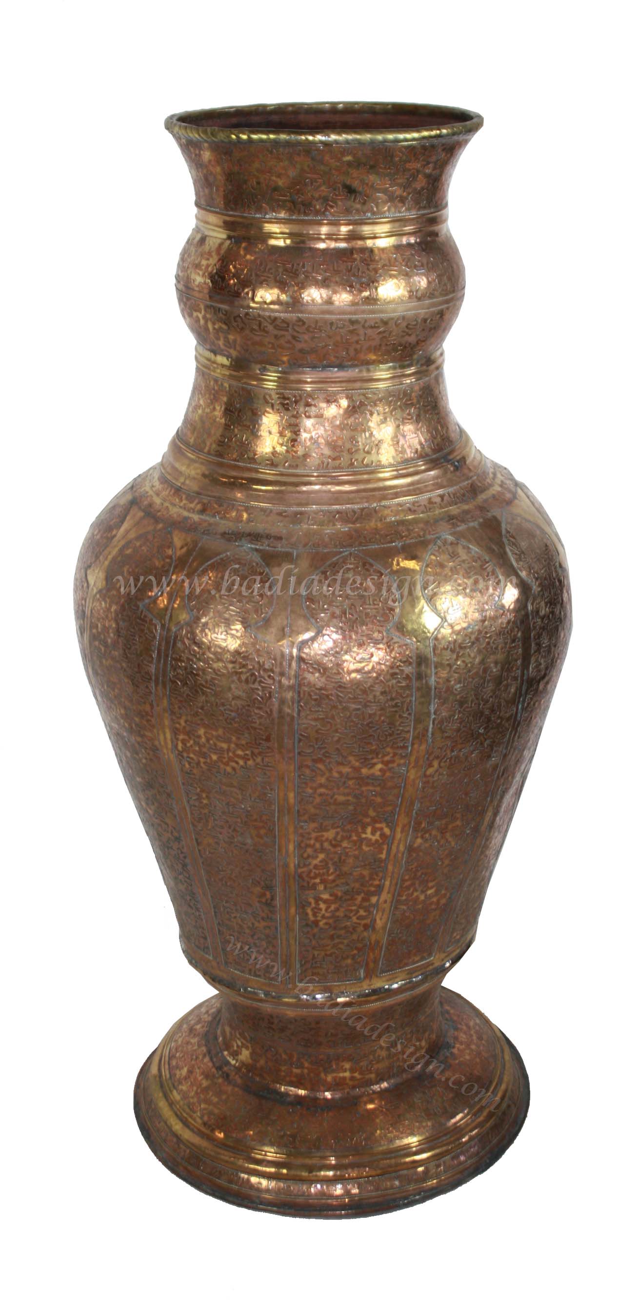 Oversized Mughal Indian Brass Bottle Urn - E-mosaik