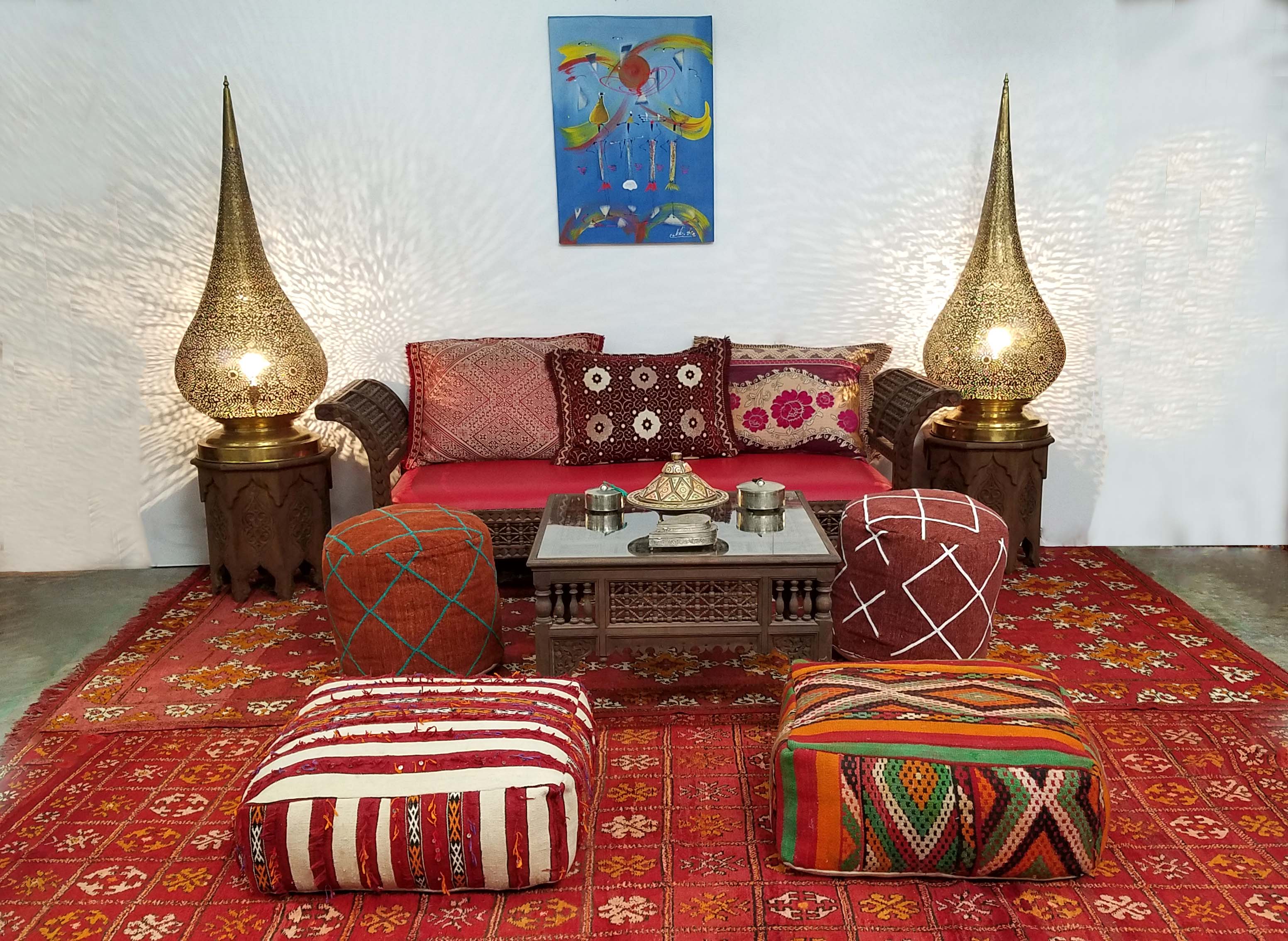 moroccan office in living room