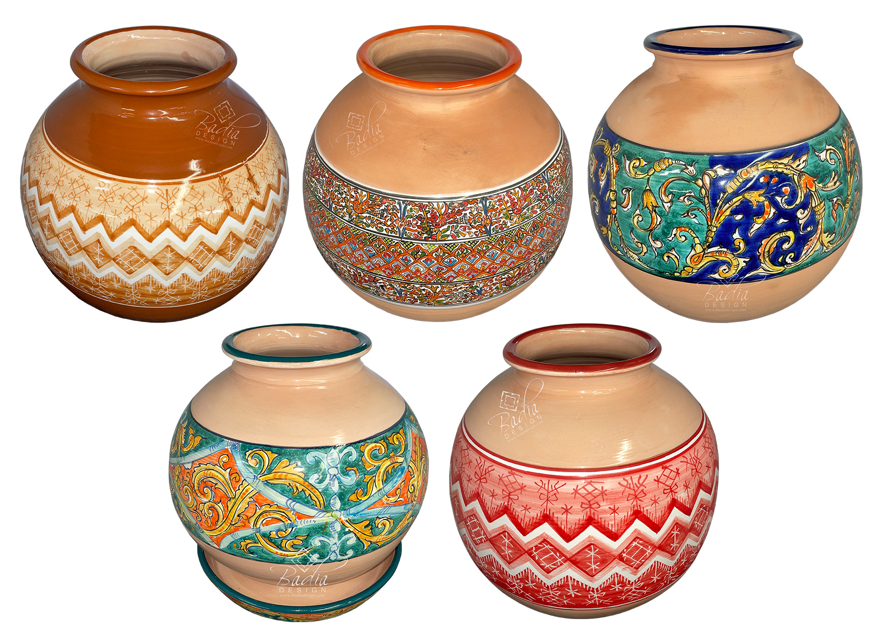 hand painted pottery designs