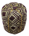 Purple and Beige Color Fabric Pouf - FP024