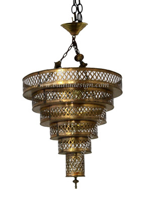 Moroccan Wedding Cake Brass Chandelier from Badia Design Inc.