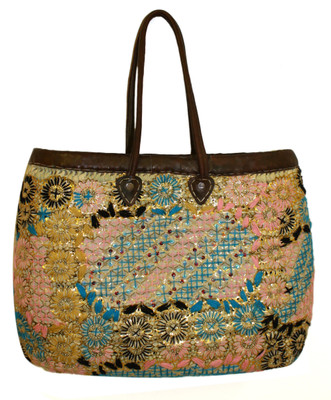 Moroccan Straw Lined Handbag - HB002A - Badia Design Inc.