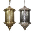 Hand Punched Brass and Silver Chandelier - CH217