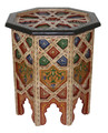 Carved Wood Hand Painted Side Table - HP014