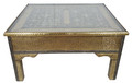 Beautiful Hand Designed Brass Coffee Table with Glass Top - BR-ST017