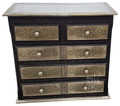 Carved Silver Nickel and Dark Stained Wood Dresser - NK-CA060