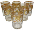 Moroccan Tea Glasses with Gold Motif Design - TG024