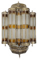 Brass Wall Sconce with Amber and White Color Glass - WL251