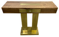 Wooden Table with Brass Base and Legs - CW-ST064