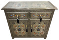 Intricately Designed Metal and Bone Cabinet - MB-CA080