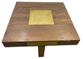 Wooden Coffee Table with Carved Brass Plates - CW-ST065