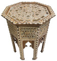 Moroccan Mother of Pearl Inlay Wooden Side Table - MOP-ST142