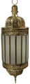 Brass Lantern with White Glass - LIG477