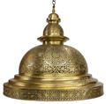 Flat Bottom Brass Chandelier with Intricate Designs - CH333