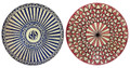 12 Inch Wide Hand Painted Multi-Color Ceramic Plates - CER-P048