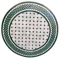 32 Inch Green and White Mosaic Tile Table Top - MTR401