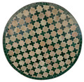 24 Inch Green and Beige Round Tile Table Top - MTR584