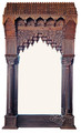 Tall Dark Stained Vintage Hand Carved Wooden Frame Mirror - M-W021