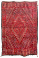 Small Red Multi-Color Moroccan Handmade Tribal Area Rug - R0148