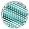 48 Inch Green and White Moroccan Mosaic Tile Table Top - MTR593