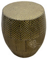 Pressed Brass Metal and Wood Ottoman - CW-CH028