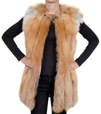 Natural Fox Strip Fox Fur Gilet