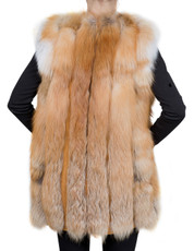 Natural Fox Strip Fox Fur Gilet