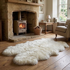 White Quad Sheepskin Rug (215 x 110 cm) - QWHITE