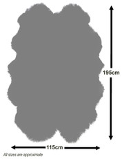 Slate Quad Sheepskin Rug (195 x 115 cm) - QSLATE