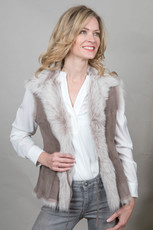 Sheepskin Gilet in Stone