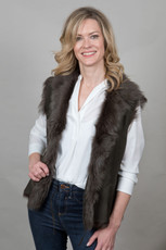 Toscana Sheepskin Gilet in Khaki (