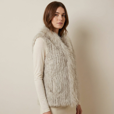 Short Stone Rabbit and Fox Fur Gilet  FF46A-12