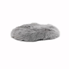 Round Sheepskin Chair Pad - Grey