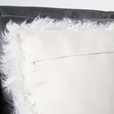 Mongolian Sheepskin Cushion - White