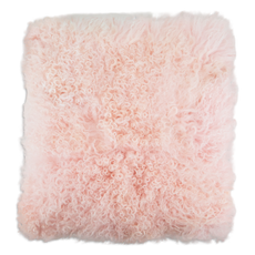 Mongolian Sheepskin Cushion - Pink