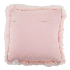 Mongolian Sheepskin Cushion - Pink