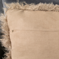 Mongolian Sheepskin Cushion - Brown