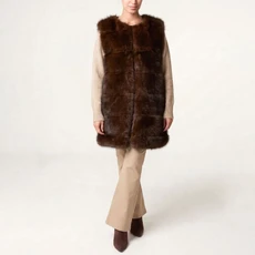 Luxury Chocolate Faux Fur Gilet