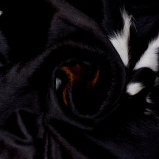 Dappled Black And Cream With A Mahogany Spine Cowhide Rug NOV26-009 (220cm x 190cm)
