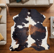 Tri Brown And White Cowhide Rug NOV26-044 (190cm x 170cm)