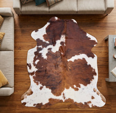 Brown And White Cowhide Rug NOV26-077 (180cm x 170cm)