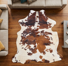 Brown And White Cowhide Rug NOV26-080 (180cm x 180cm)