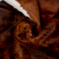 Mahogany And White Cowhide Rug NOV26-091 (200cm x 180cm)