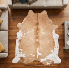 Pale Brown And White Cowhide Rug NOV26-100 (230cm x 210cm)